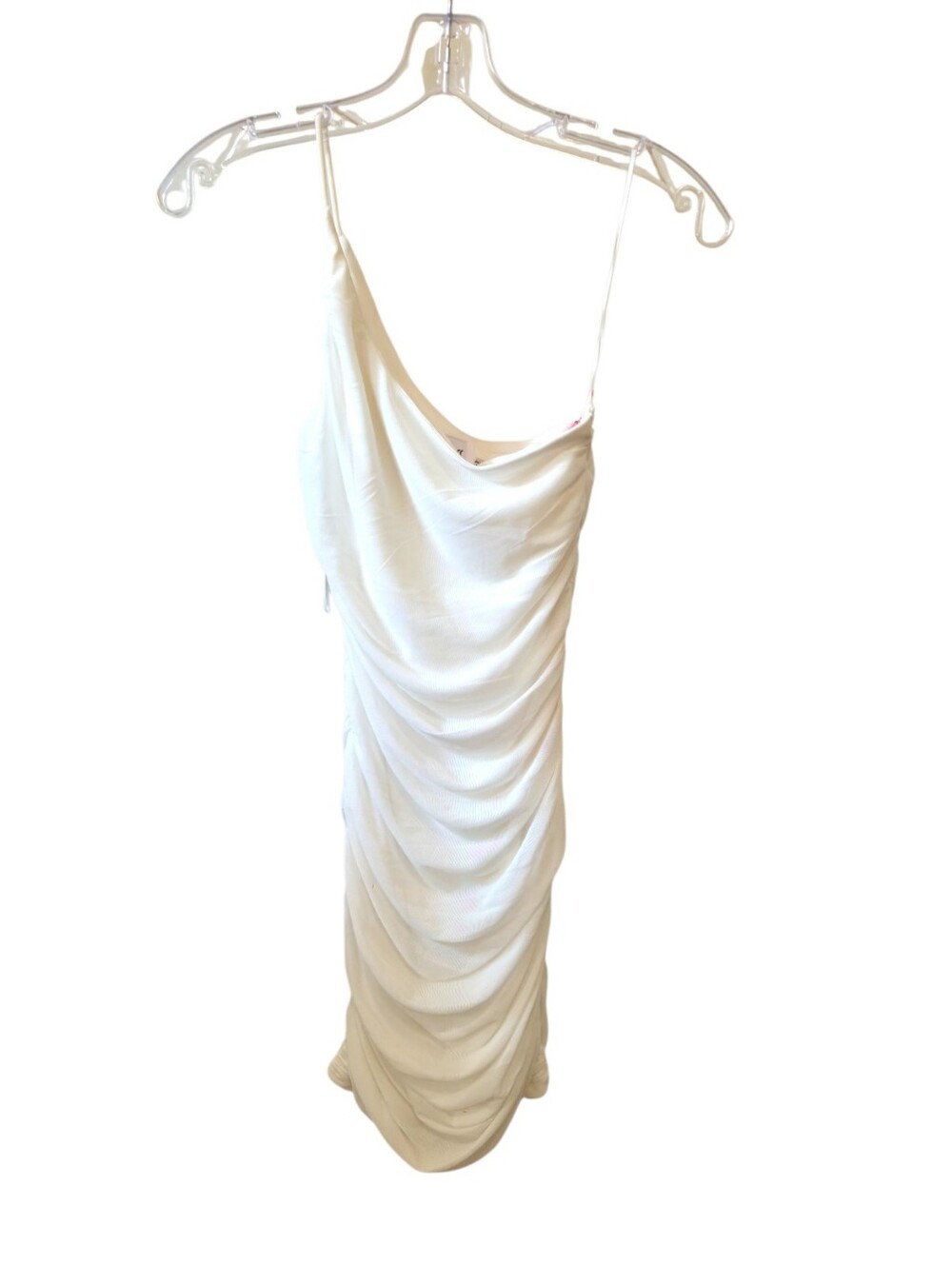 Princess Polly Ivory White Ruched Mini Dress Bodycon Spaghetti Strap Size 6